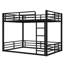 Lit superposé en métal, structure de lit superposé au-dessus du plancher double, lit superposé robuste pour enfants, adolescents, adultes, conception à bruit réduit, noir-561411398
