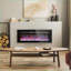 Foyer électrique, 50 po mural / encastré avec télécommande, chauffage 1500 W, flamme réglable | Acier noir