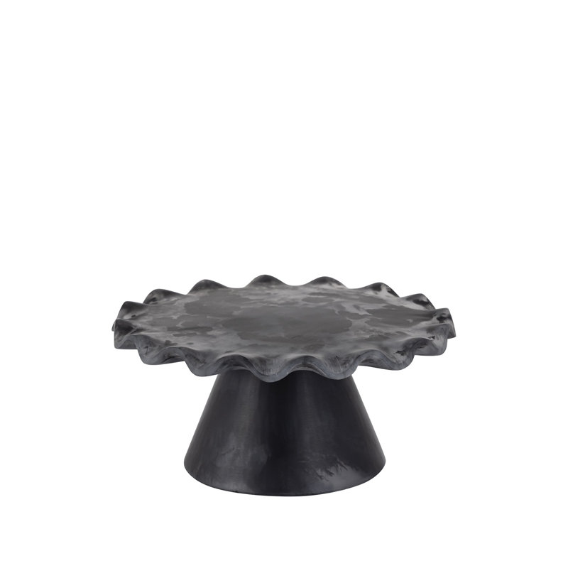 Resin Cake Stand Large, 2.95" H x 7.09" W x 7.09" D, Black