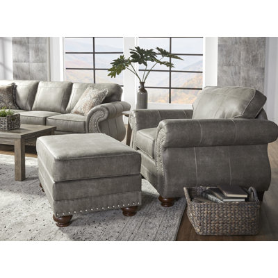 Macalla Upholstered Armchair with Ottoman