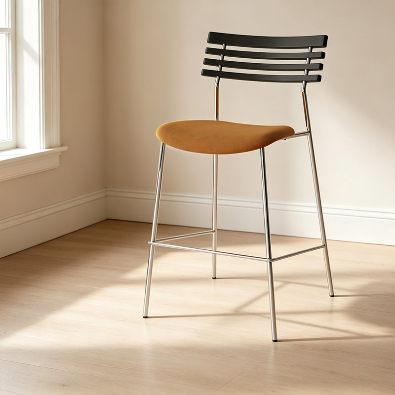 Chaise à dossier échelle noire (lot de 2), Noir, 40.16"