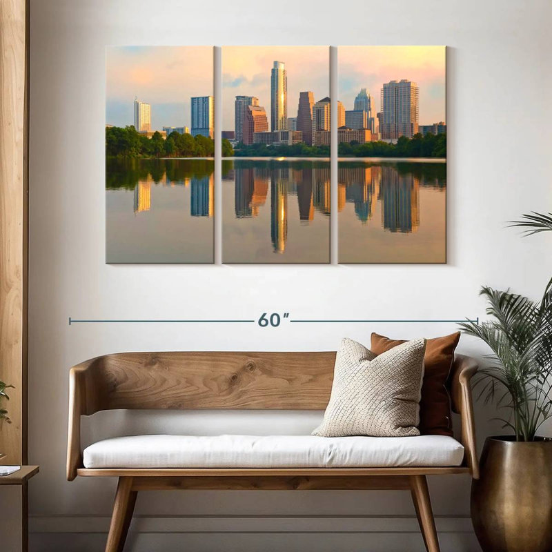 Austin Skyline Reflection, 32" H x 50" W