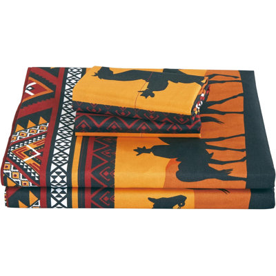 Cabin Lodge Geometric Printed Microfiber Bed Sheet Set