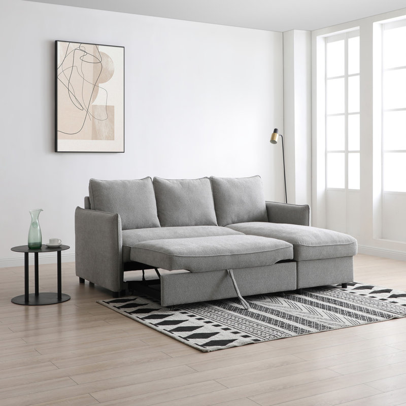 Alma 3 Seater Corner Sofa Bed, Grey