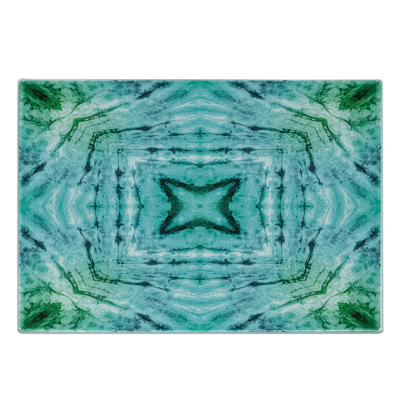 Planche à découper en verre trempé bleu sarcelle et bleu sarcelle Ambesonne