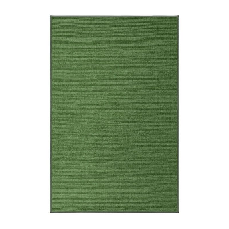 Machine Washable Solid Green Area Rug, Rectangle 7' x 10'