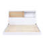 Tête de lit bibliothèque blanche à finition double - aucun sommier tapissier, solution de rangement, tête de lit style Mid-Century moderne, base-595785580