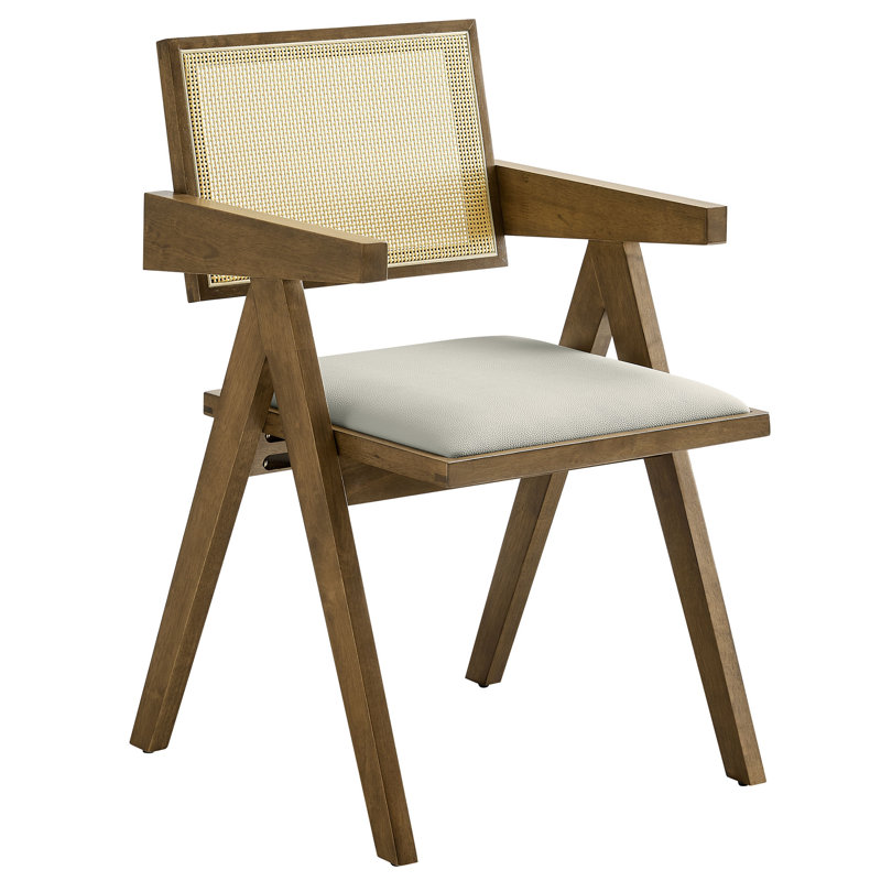 Ensemble de 2 fauteuils de salle à manger en cuir Thera, Chêne, Chêne patiné