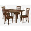 Ensemble de table de salle à manger 7 pièces composé d'une table rectangulaire avec rallonge papillon et 6 chaises de salle à manger, acajou-850911296-903919124