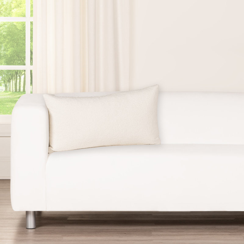 Brunton Striped Reversible Throw Pillow, Cream, Feather, Rectangle 12"H x 21"W