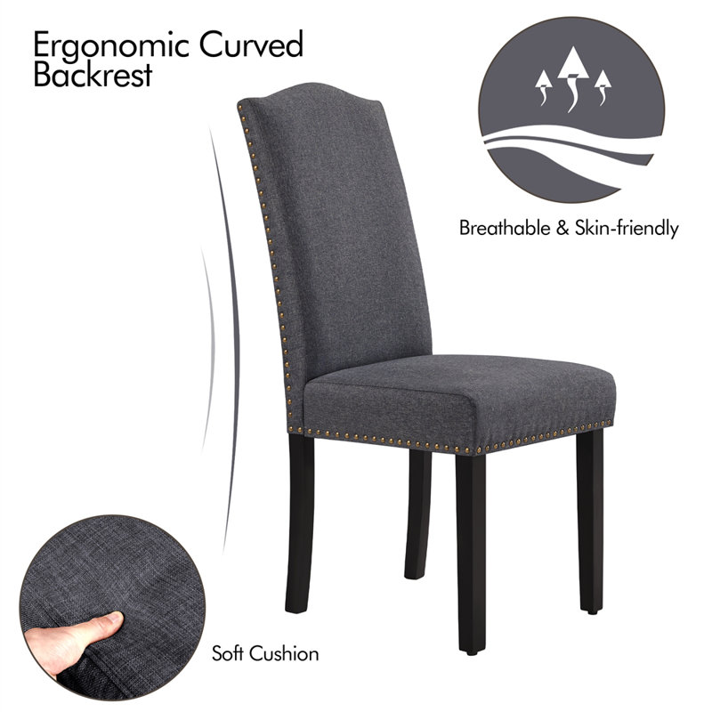 50.5cm H Fabric Upholstered Side Chair, Grey