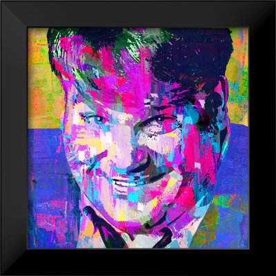 Chris Farley, art giclée sur papier avec cadre noir carré