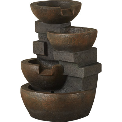 Weather Resistant Cascade Fountain with Lights
