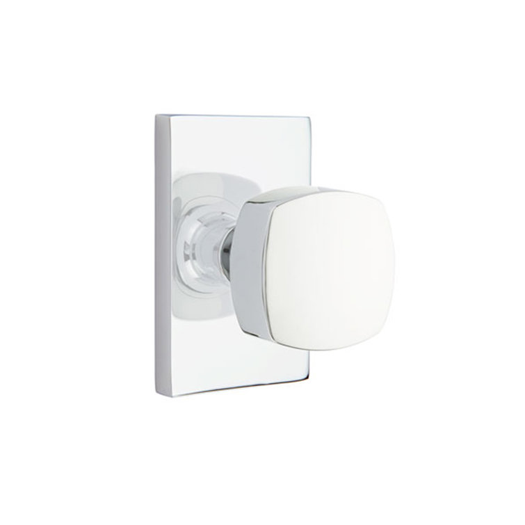 Privacy (Bed & Bath) Freestone Knob with Modern Rectangular Rose