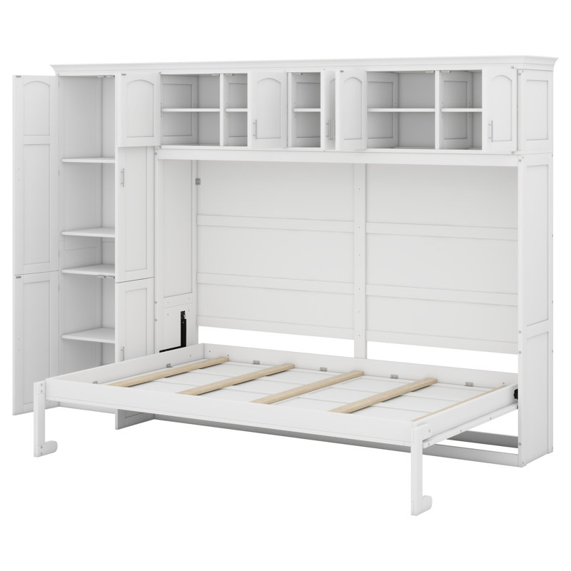 Lit escamotable mural avec armoires Murphy, Blanc