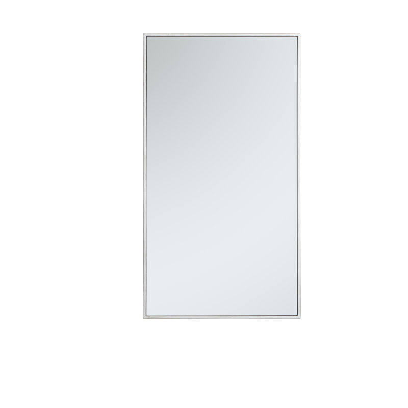 Sabine Metal Rectangle Wall Mirror, 36" x 20", Silver