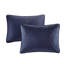 Couvre-lit réversible bleu marine double / grand - microfibre et 100%, lavable à la machine, mélange de styles, rembourrage, motif en médaillon, biélorusse-129124657-129124655
