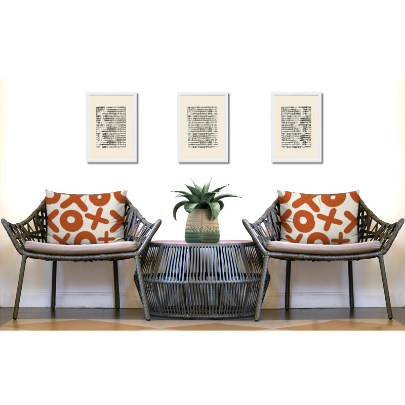 Oreiller intérieur / extérieur 2 ensembles Ohi, Orange brûlé, 25 x 18