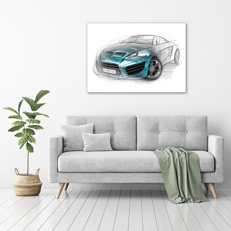Car Sketch - Wrapped Canvas Print