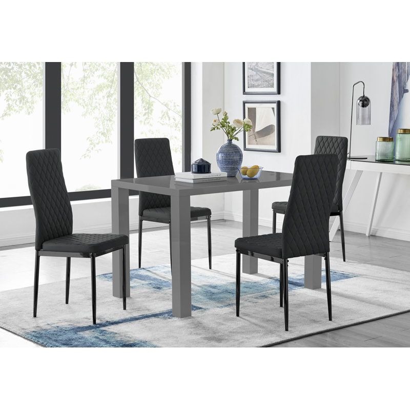 Scottsmoor 4 - Person Dining Set, Black, White