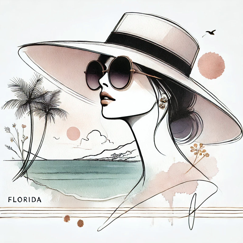 «Florida Coastal Glamour», art mural sur toile tendue, H 20 po x l 20 po
