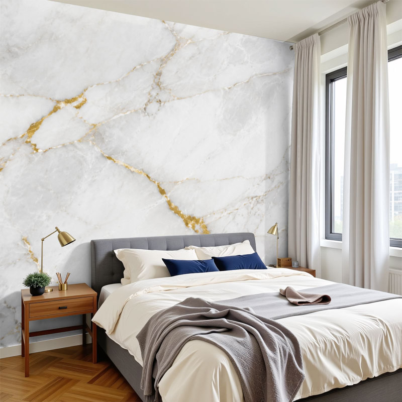 Papier peint adhésif auto-adhésif moderne pour la chambre à coucher L 69 po x l 96 po Peel and Stick