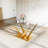 Glass Top Metal Base Dining Table With 4 Upholstered Dining Chairs,5 - Piece Pedestal Dining Set-616982860-616982863