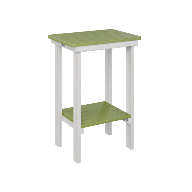 Berlin Gardens Rectangular End Counter Table, Kiwi Green, Seashell