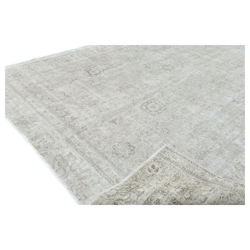 Tapis blanc noué à la main de haute qualité, Rectangle 9 pi x 12 pi