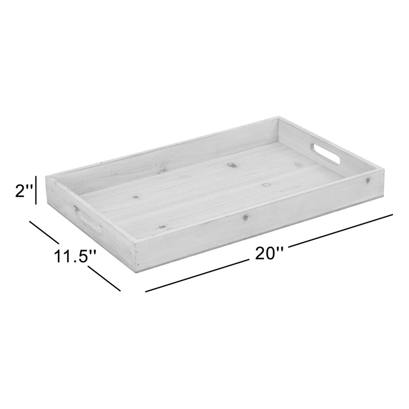 Louroukina Solid Wood Tray, Gray