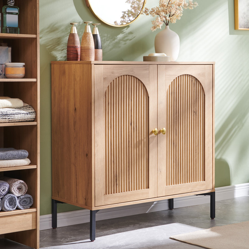 Armoire de salle de bain Aahaan, Naturel, En une seule pièce