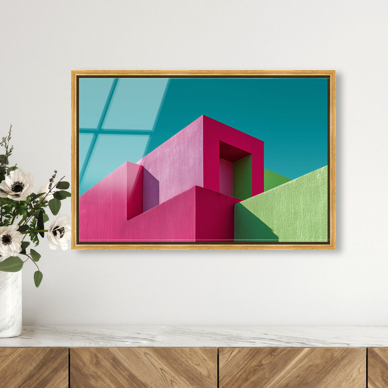 Aquamarine Angle II Print, 11"H x 16"W, Gold Floater Frame