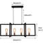 Luminaire suspendu pour îlot de cuisine 4 lumières Barbara