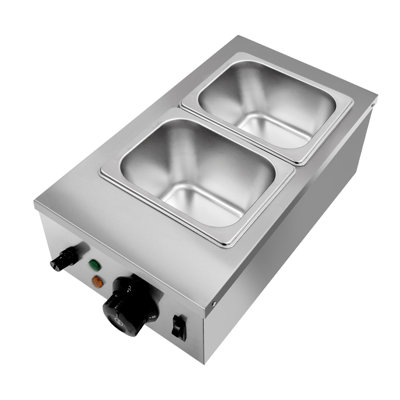 Machine à faire fondre le chocolat, trempe au chocolat en acier inoxydable à 2 réservoirs avec couvercle, chauffe-plat électrique commercial de 800 W avec sonde de contrôle de la température pour le lait, le café et le fromage