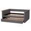 Lit de jour double / double rembourré avec couchette Jaila en gris, H 37,48 po x l 86,22 po x L 57,09 po-341943721-341943722
