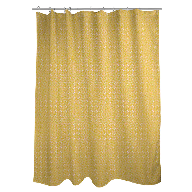 Rideau de douche simple hexagonal classique, Jaune, Classic Hexagonal