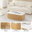 Coffee Table, Stone‑Effect Marble Top with Hidden Storage-1390333307