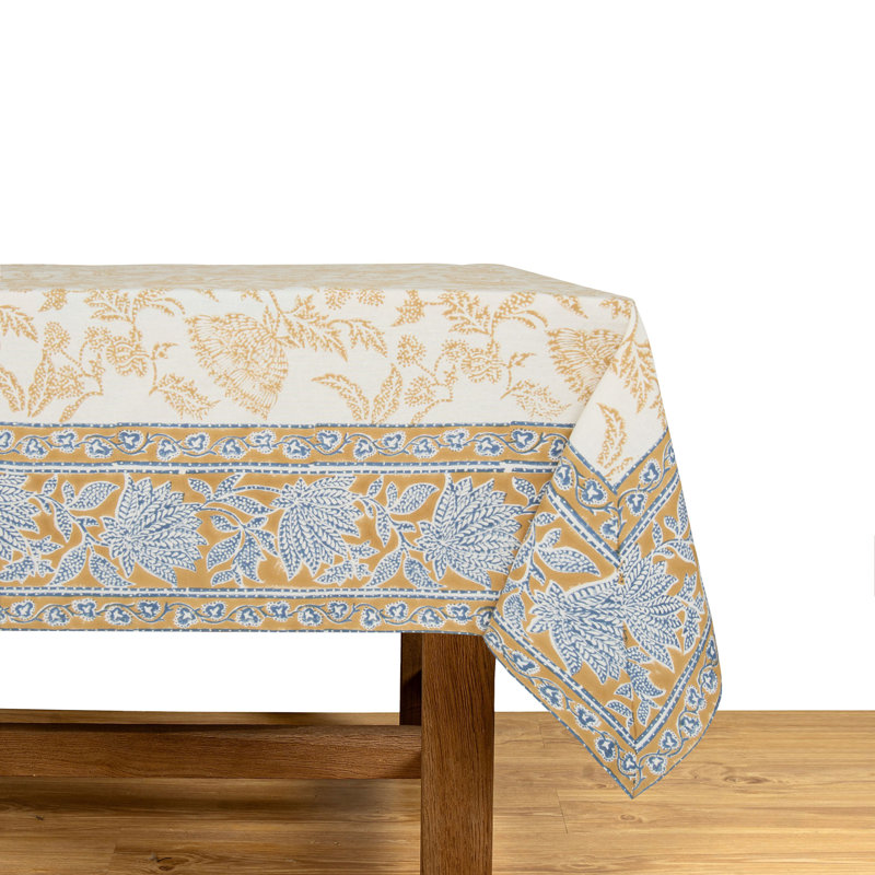 Chloe Handmade Floral Tablecloth, 142" L x 71" W