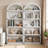 Bookcase 5 Shelf Arched Bookshelf 71.65in Tall Bookcase Farmhouse Display Storage Rack Wooden Bookshelves for Home Office, Living Room-2020206671