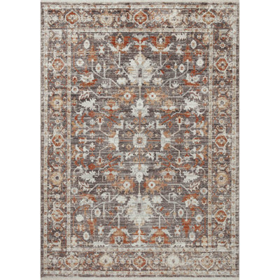 Tapis oriental gris anthracite / épice Bonney