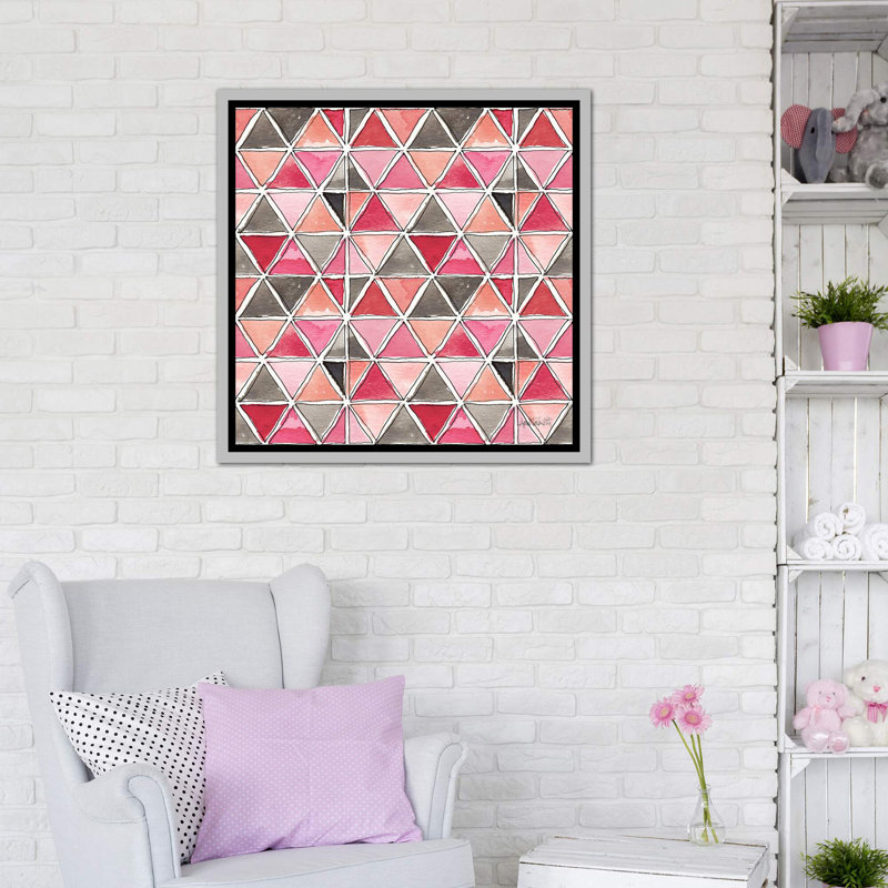 « chic accents pattern », art, H 37 po x l 37 po x P 1,5 po, Toile avec cadre argenté