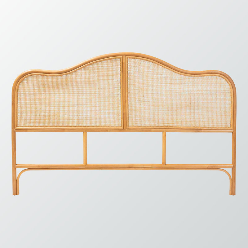 Silhouette Queen Size Handwoven Cane Panel with Rattan Frame, Natural 41.52" H X 65.16" W X 1.01" D