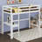 Kimahri Twin High Loft Bed, Rubber Wood Loft Bed With Safety Guardrail, Built-In Desk, Ladder