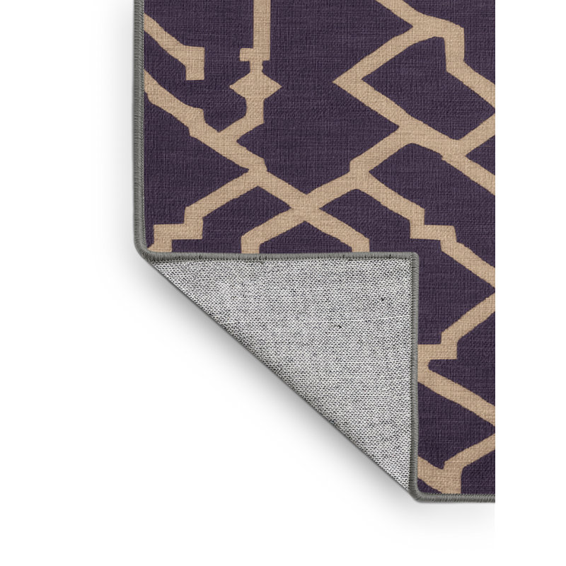 Tapis mauve lavable à la machine, Rond 3 pi