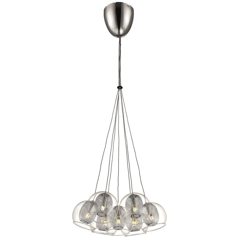 Justus 7 - Light Metal Cluster Pendant, Chrome