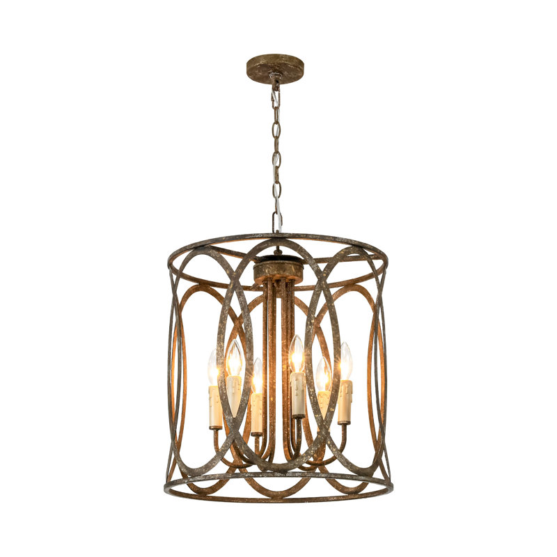  Jacobina 4-Light Dimmable Lantern Drum Chandelier for Living Room