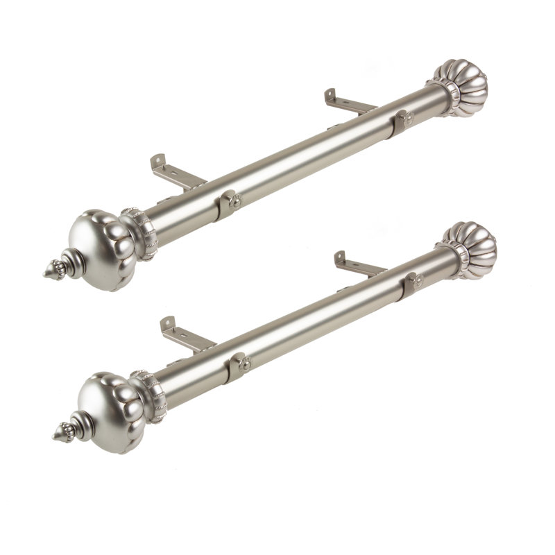 Science Stainless Steel Single Curtain Rod, 1.5" H x 24" W x 1.5" D, Satin Nickel