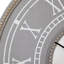 Horloge murale décorative perlée en bois gris avec accents blancs