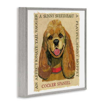 «Fun Cocker Spaniel», art de la giclée encadrée par Sangita Bachelet