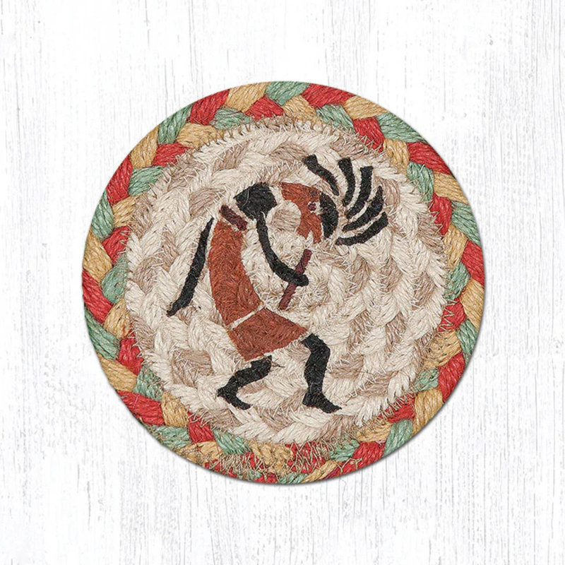  Sous-verre Kokopelli Southwestern - Protecteur de table style tribal rustique H 5 "